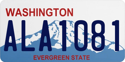 WA license plate ALA1081
