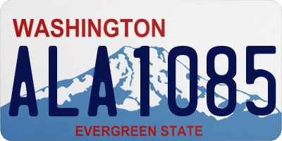 WA license plate ALA1085