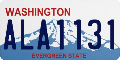 WA license plate ALA1131