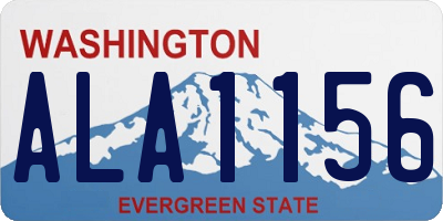 WA license plate ALA1156