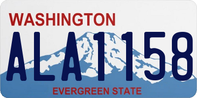 WA license plate ALA1158