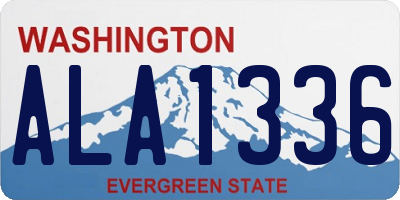 WA license plate ALA1336