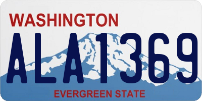 WA license plate ALA1369