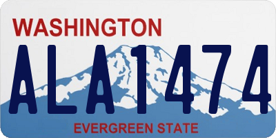 WA license plate ALA1474