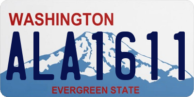 WA license plate ALA1611