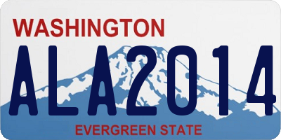 WA license plate ALA2014