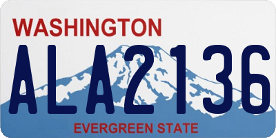 WA license plate ALA2136