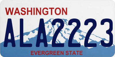 WA license plate ALA2223