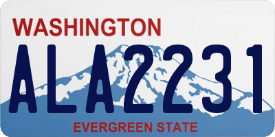 WA license plate ALA2231