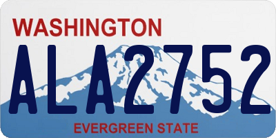 WA license plate ALA2752