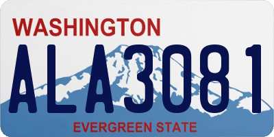WA license plate ALA3081