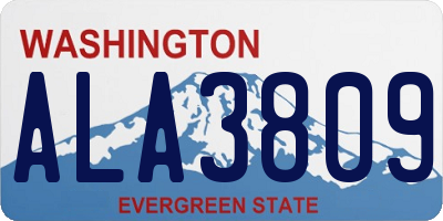 WA license plate ALA3809