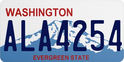 WA license plate ALA4254
