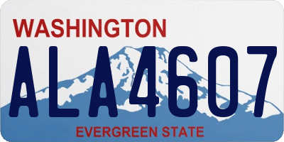WA license plate ALA4607