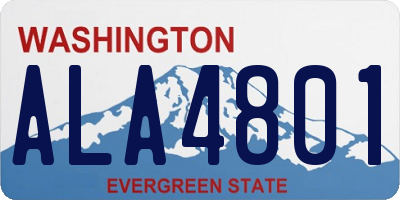 WA license plate ALA4801