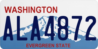 WA license plate ALA4872