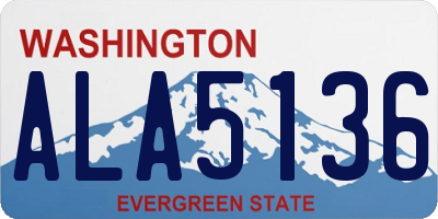 WA license plate ALA5136
