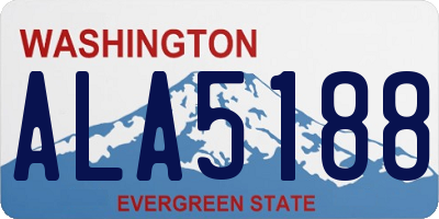 WA license plate ALA5188