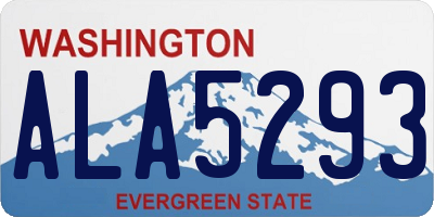 WA license plate ALA5293