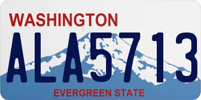 WA license plate ALA5713
