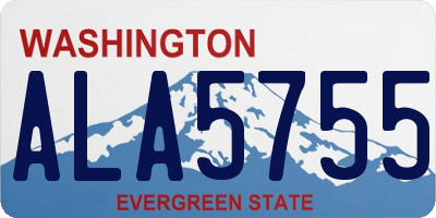 WA license plate ALA5755