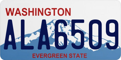 WA license plate ALA6509