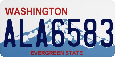 WA license plate ALA6583