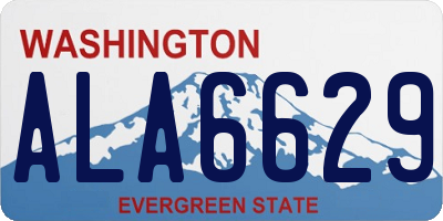 WA license plate ALA6629