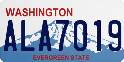 WA license plate ALA7019
