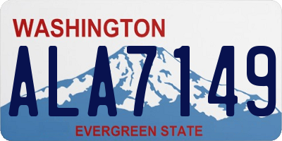 WA license plate ALA7149