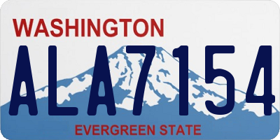 WA license plate ALA7154