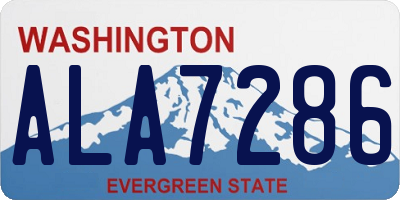 WA license plate ALA7286