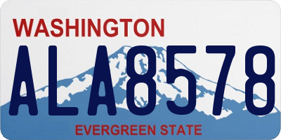 WA license plate ALA8578