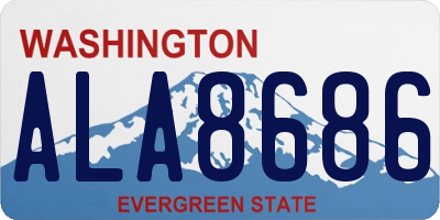 WA license plate ALA8686