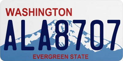 WA license plate ALA8707