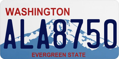 WA license plate ALA8750