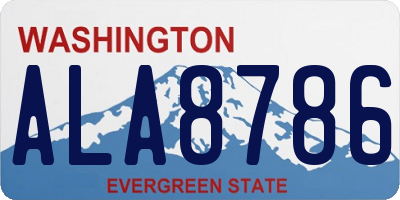 WA license plate ALA8786