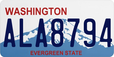 WA license plate ALA8794