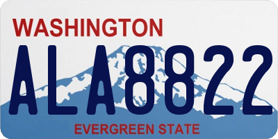 WA license plate ALA8822