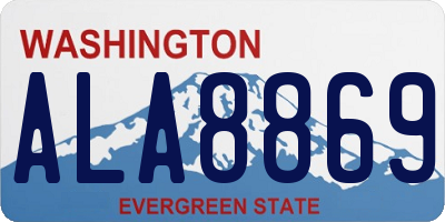 WA license plate ALA8869