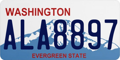 WA license plate ALA8897