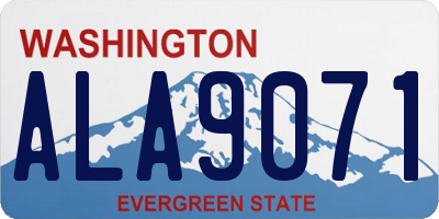 WA license plate ALA9071