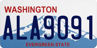 WA license plate ALA9091