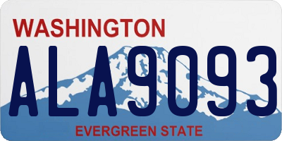 WA license plate ALA9093
