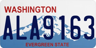 WA license plate ALA9163