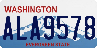 WA license plate ALA9578