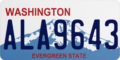WA license plate ALA9643