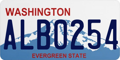 WA license plate ALB0254