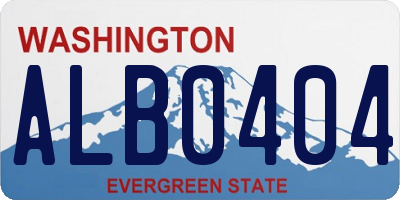 WA license plate ALB0404