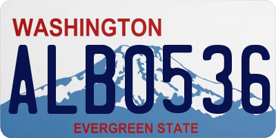 WA license plate ALB0536